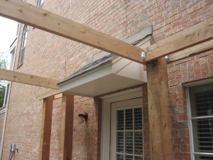 We had to build the pergola around this little roof. 