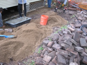 Reusing the pavers we took up near the carport.